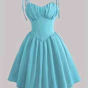 Elegant Tie-Shoulder A-Line Dress