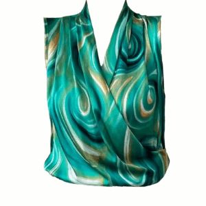 Sleeveless V-Neck Blouse with Floral Print