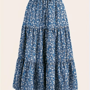 Bohemian Floral Print A-Line Skirt